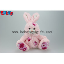 9,5 &quot;más suave de peluche de conejo relleno de color rosa con remiendo Bos1145